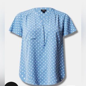 SOLD! - HARPER STUDIO CREPE DE CHINE FLUTTER SHORT SLEEVE BLOUSE size 2x